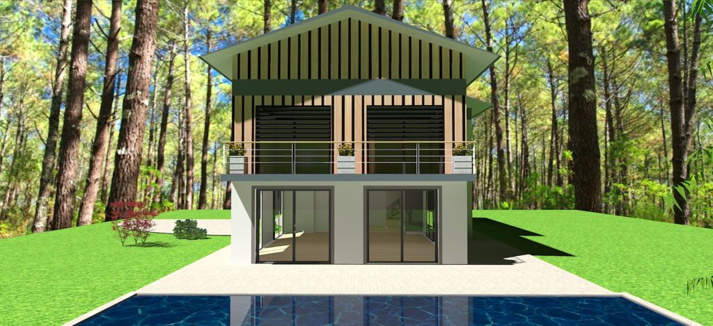 insertion paysagère projet d'une maison avec surélévation