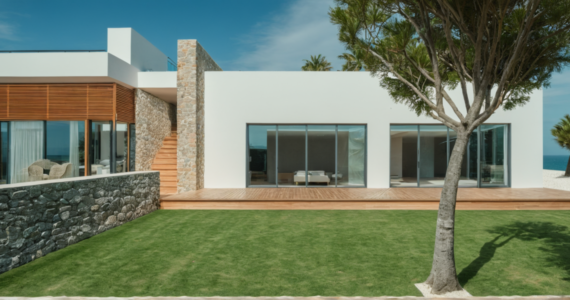La maison a été redessinée avec des lignes géométriques franches