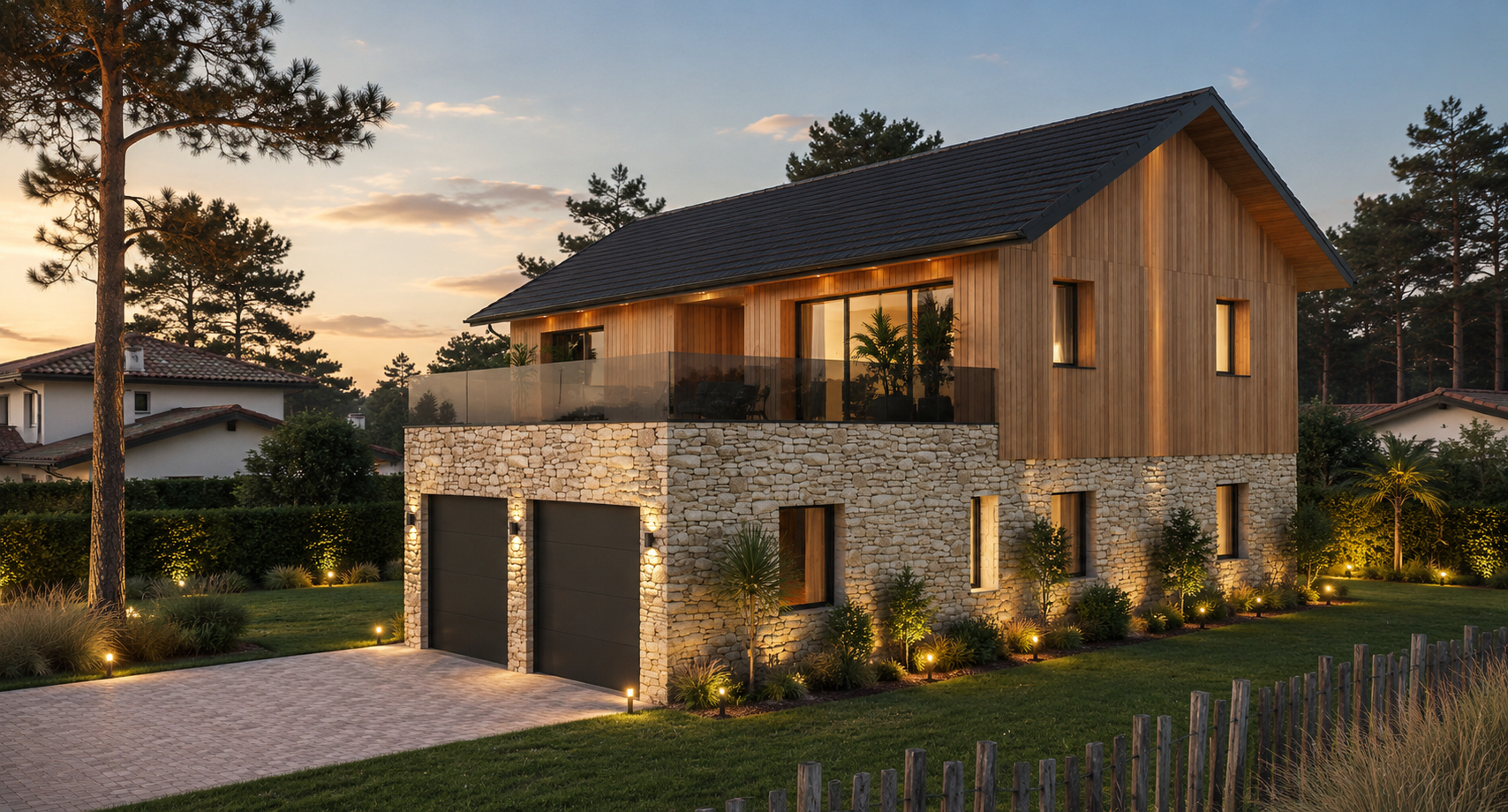 maison avec ajout d'un étage en bois